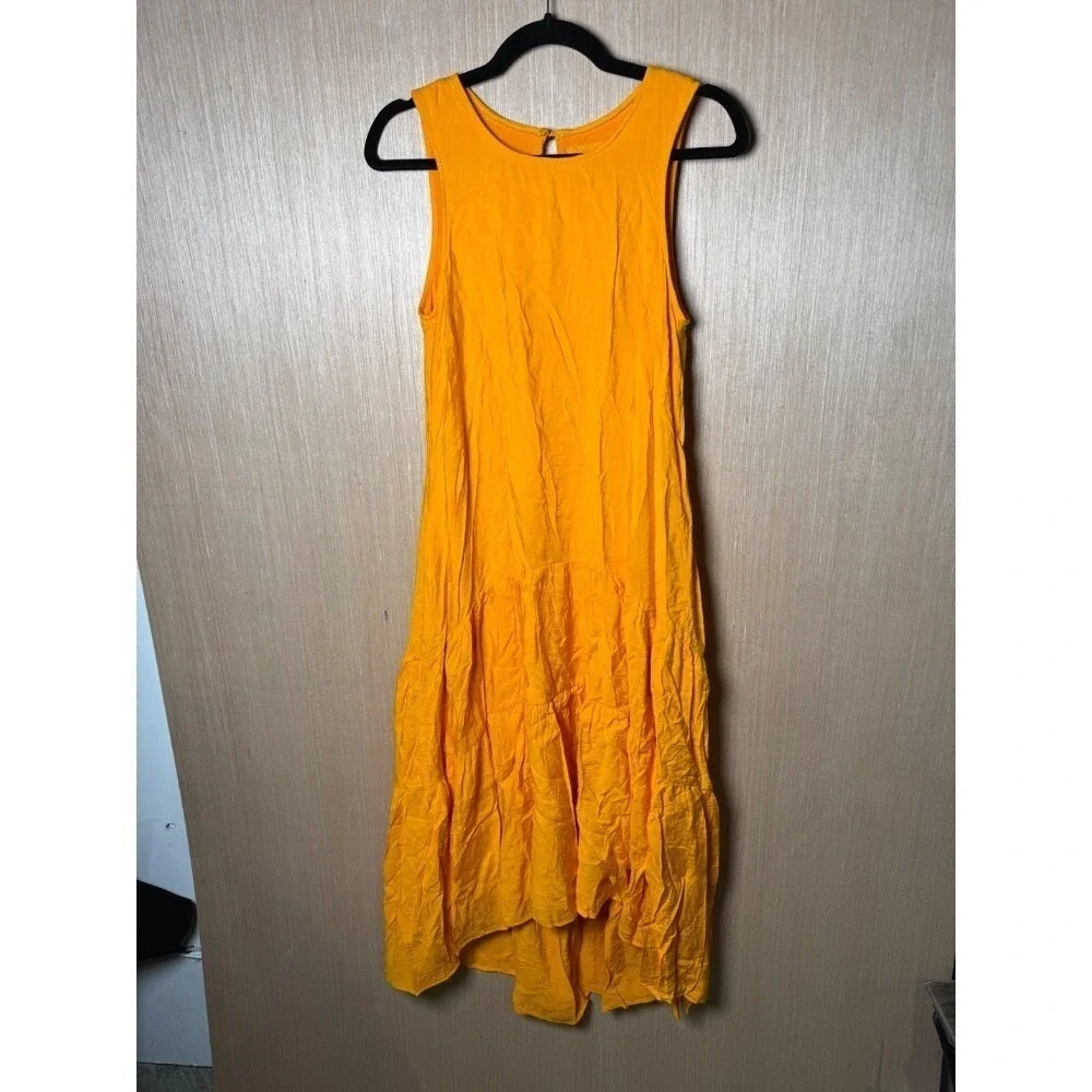 Maeve Anthropologie Dress Small‎ Sleeveless Yellow Hi Low Maxi Casual Womens